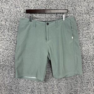 Quiksilver Amphibian Shorts Mens 36 Green Chino Hybrid Quick Dry Stretch Casual